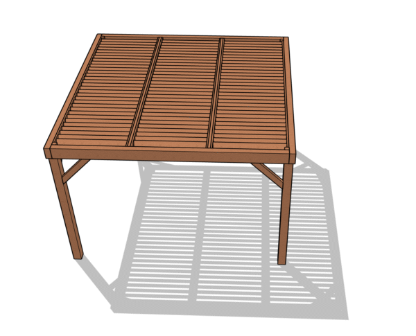 Pergola en Kit - 4 poteaux - couverte de cadre à lames à 45° – Image 3