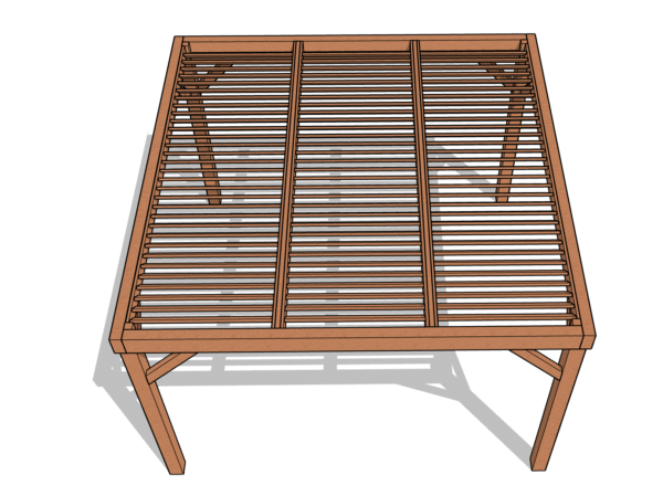 Pergola en Kit - 4 poteaux - couverte de cadre à lames à 45° – Image 2