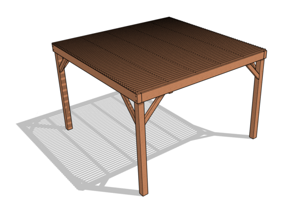 Pergola en Kit - 4 poteaux - couverte de tasseaux