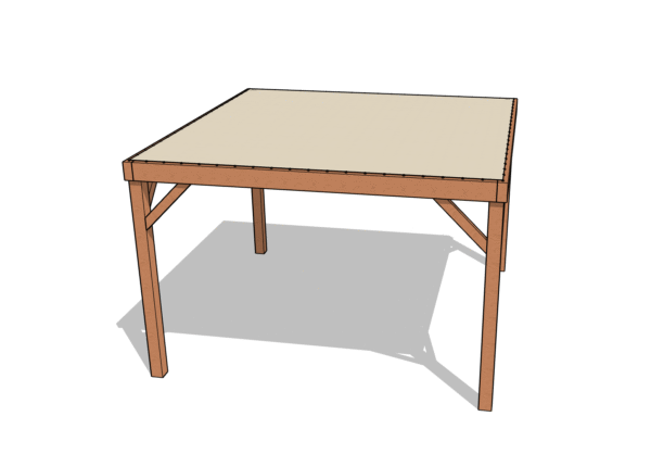 Pergola en Kit - 4 poteaux - couverte d'une toile d'ombrage