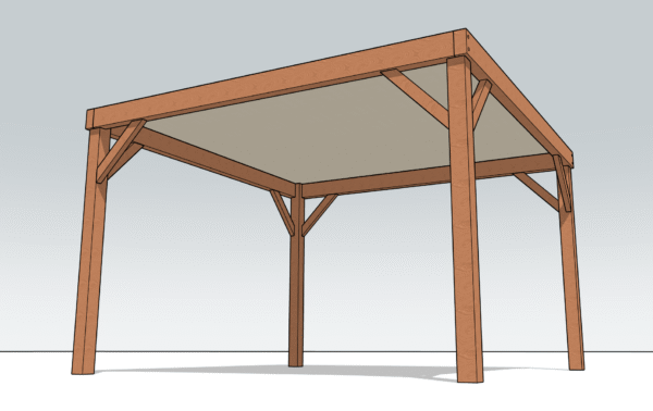 Pergola en Kit - 4 poteaux - couverte d'une toile d'ombrage – Image 2