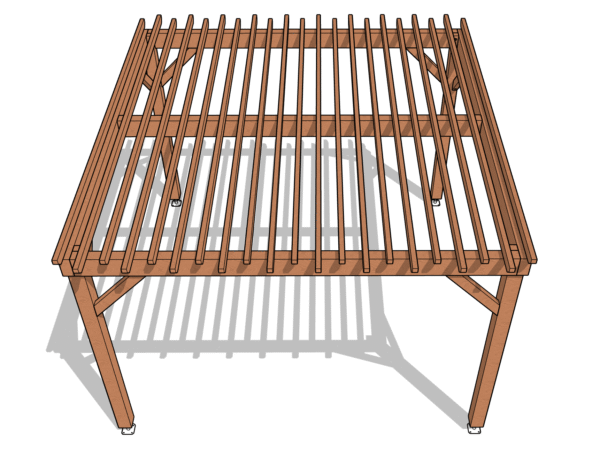 Pergola en Kit - 4 poteaux - couverture Bastaings 45*90mm