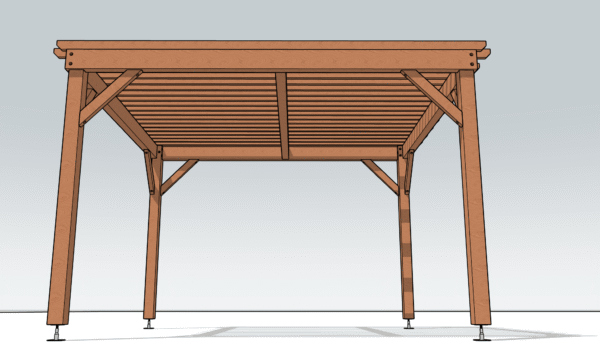 Pergola en Kit - 4 poteaux - couverture Bastaings 45*90mm – Image 4