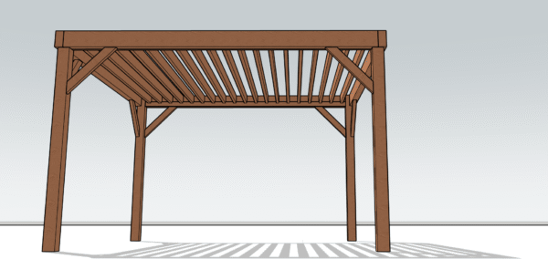 Pergola en Kit - 4 poteaux - couverture Bastaings 45*145mm intérieur – Image 3