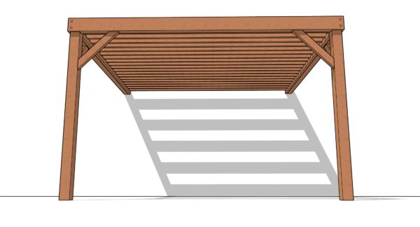 Pergola en Kit - 2 poteaux - couverture Bastaings 45*145mm intérieur – Image 4
