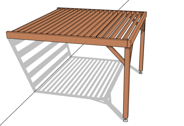 Pergola en Kit - 2 poteaux - couverture Bastaings 45*145mm intérieur – Image 3