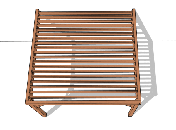 Pergola en Kit - 2 poteaux - couverture Bastaings 45*145mm intérieur – Image 2