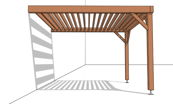 Pergola en Kit - 2 poteaux - couverture Bastaings 45*145mm intérieur