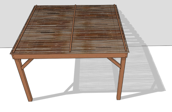 Pergola en Kit - 2 poteaux - couverture canisses bambou 20/30mm – Image 5