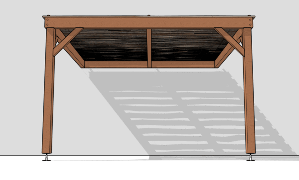 Pergola en Kit - 2 poteaux - couverture canisses bambou 20/30mm – Image 3