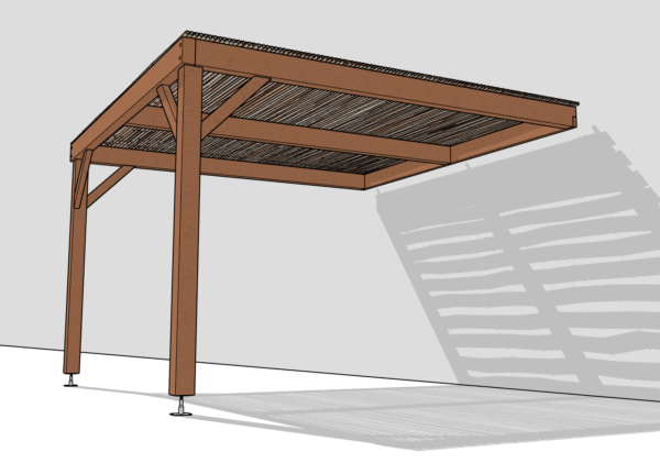 Pergola en Kit - 2 poteaux - couverture canisses bambou 20/30mm – Image 2