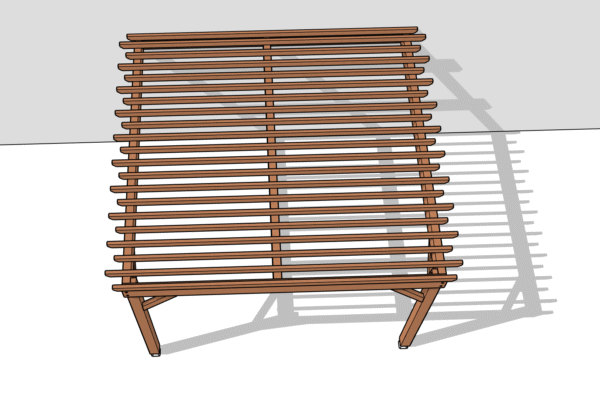 Pergola bois adossée en Kit  - 2 poteaux - couverture Bastaings 45*90mm – Image 2